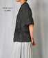 NMDS26281 80s POWER LOOM LINEN CHECK LACE PINTUCK HALF/SLEEVE 2WAY SHIRT