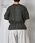 NMDS26281 80s POWER LOOM LINEN CHECK LACE PINTUCK HALF/SLEEVE 2WAY SHIRT