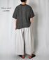 NMDS26281 80s POWER LOOM LINEN CHECK LACE PINTUCK HALF/SLEEVE 2WAY SHIRT