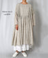 INMDS26082 80s VOILE SQUARE BLOCK PRINT MINI PINTUCK PULLOVER DRESS