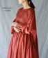 NMDS26602D ORGANIC MICRO CHECK&VOILE PLAIN PATCHWORK OVERDYE PINTUCK PULLOVER DRESS