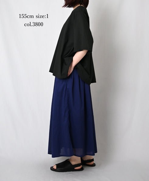 NSL26025 80s COTTON VOILE PLAIN GATHERED SKIRT