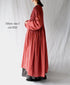 NMDS26604D ORGANIC MICRO CHECK&VOILE PLAIN PATCHWORK OVERDYE CREW-NECK BUTTON SHIRT MAXI DRESS WITH PINTUCK