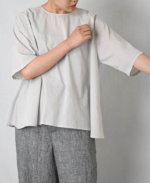 NSL26006 60s CAMBRIC PLAIN BACK OPENING SMOCK