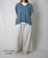 NSL26008 60s CAMBRIC PLAIN WIDE EASY PANTS