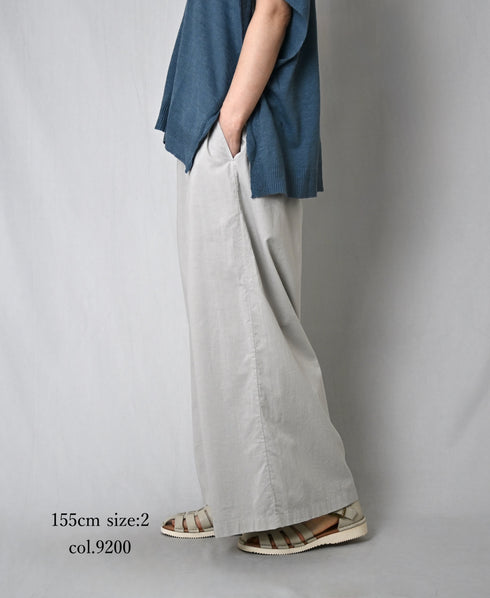 NSL26008 60s CAMBRIC PLAIN WIDE EASY PANTS