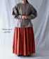 NMDS26605D ORGANIC MICRO CHECK&VOILE PLAIN PATCHWORK OVERDYE RAJASTHAN GATHERED SKIRT