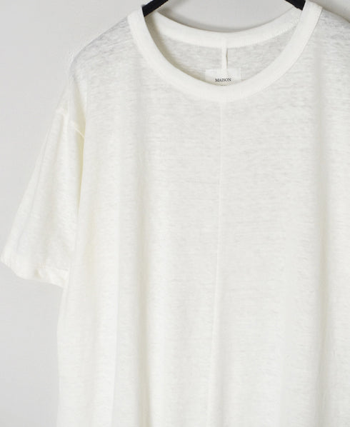 GMDSH2621 COTTON/LINEN SINGLE JERSEY CREW NECK T-SHIRTS