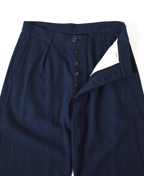 GNAM2612 COTTON/LINEN HERRINGBONE ONE-TUCK PNATS