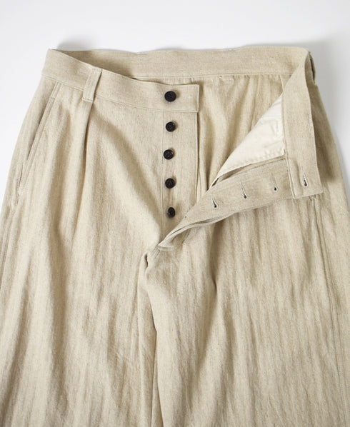 GNAM2612 COTTON/LINEN HERRINGBONE ONE-TUCK PNATS