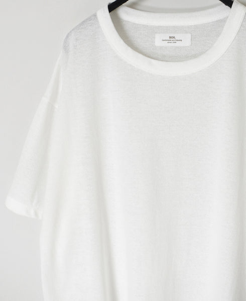 GNSL25052 GEORGETTE JERSEY CREW-NECK T-SHIRT