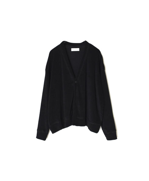 GNSL26031 LINEN/POLYESTER PILE V-NECK 1BUTTON CARDIGAN