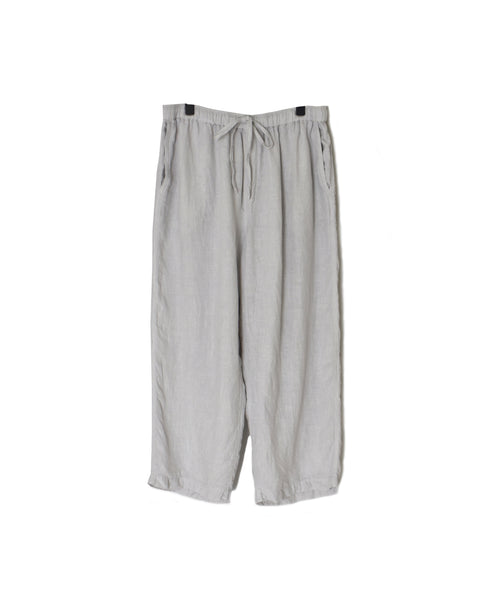 IMDSH2101LPD 60s AUTO LOOM LINEN PLAIN OVERDYE EASY CROPPED PANTS