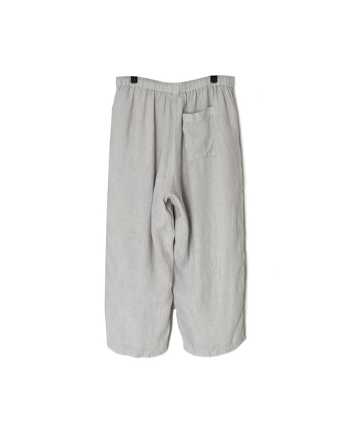 IMDSH2101LPD 60s AUTO LOOM LINEN PLAIN OVERDYE EASY CROPPED PANTS