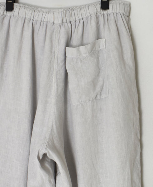 IMDSH2101LPD 60s AUTO LOOM LINEN PLAIN OVERDYE EASY CROPPED PANTS