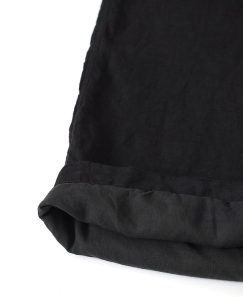 IMDSH2101LPD 60s AUTO LOOM LINEN PLAIN OVERDYE EASY CROPPED PANTS