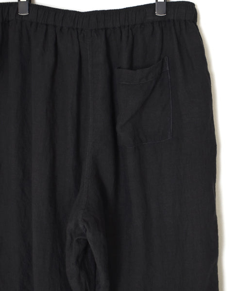 IMDSH2101LPD 60s AUTO LOOM LINEN PLAIN OVERDYE EASY CROPPED PANTS