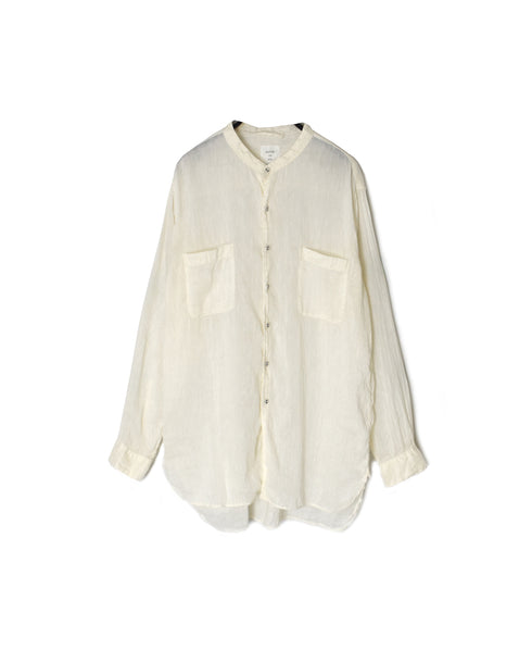 IMDSH2303LCD AUTO LOOM LINEN/COTTON PLAIN OVERDYE BANDED COLLAR SHIRTS