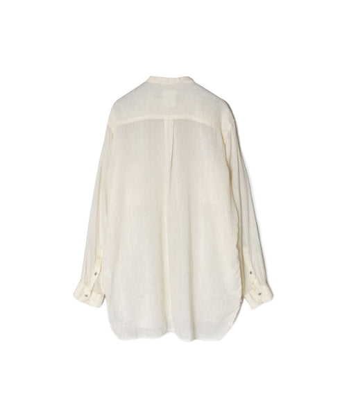 IMDSH2303LCD AUTO LOOM LINEN/COTTON PLAIN OVERDYE BANDED COLLAR SHIRTS