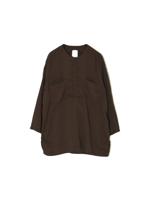 IMDSH2502LCD AUTO LOOM LINEN/COTTON PLAIN OVERDYE 3/4SL PULLOVER SHIRTS