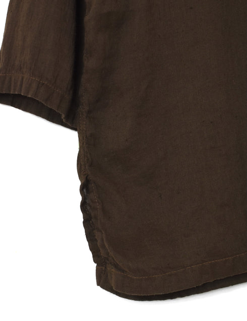 IMDSH2502LCD AUTO LOOM LINEN/COTTON PLAIN OVERDYE 3/4SL PULLOVER SHIRTS