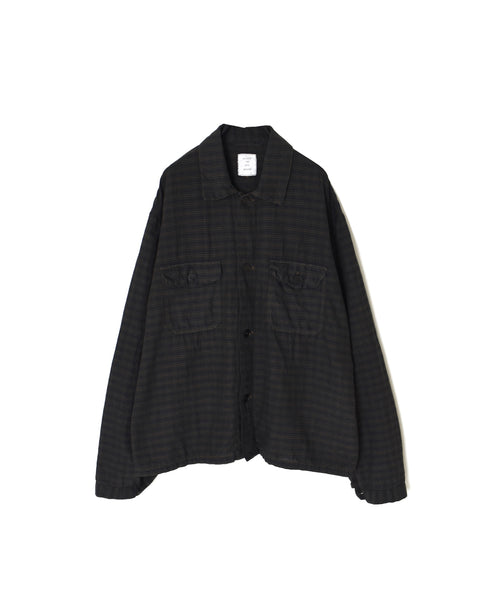 IMDSH2531CCD HANDWOVEN COTTON CHECK OVERDYE WORK JACKET