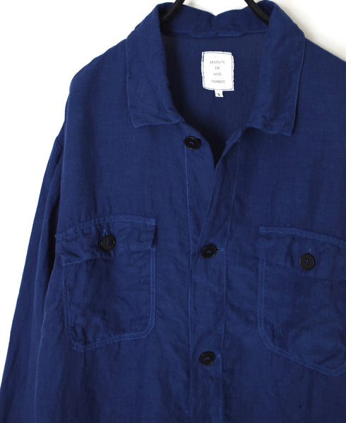 IMDSH2531LPD 60s AUTO LOOM LINEN PLAIN OVERDYE WORK JACKET