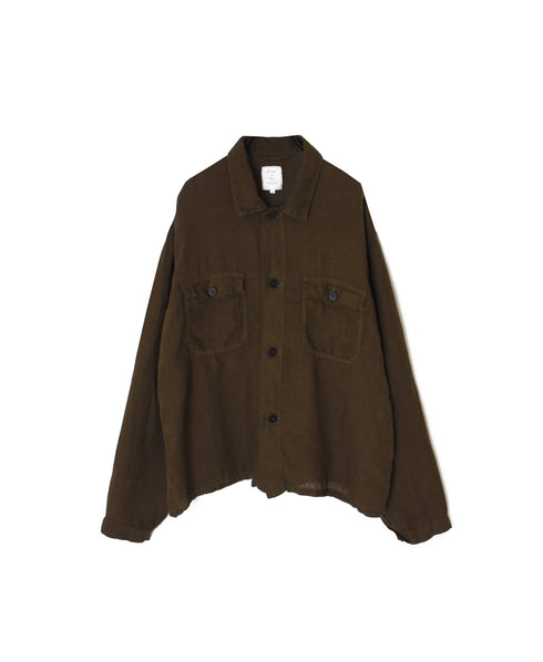 IMDSH2531LPD 60s AUTO LOOM LINEN PLAIN OVERDYE WORK JACKET