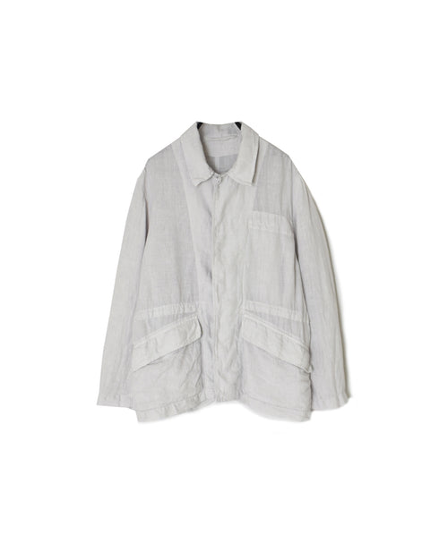 IMDSH2601LPD 60s AUTO LOOM LINEN PLAIN OVERDYE FLY FRONT JACKET