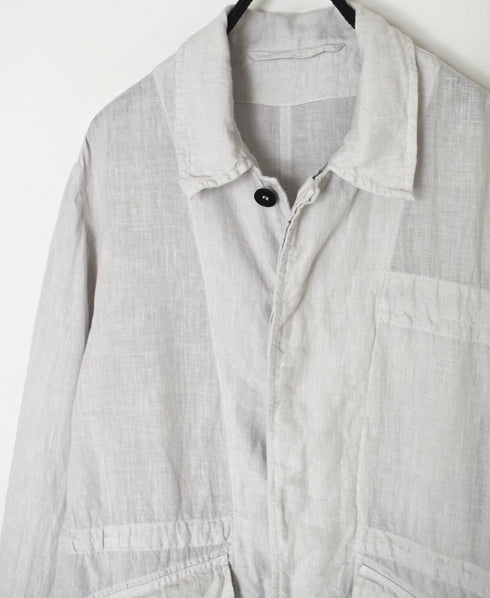 IMDSH2601LPD 60s AUTO LOOM LINEN PLAIN OVERDYE FLY FRONT JACKET