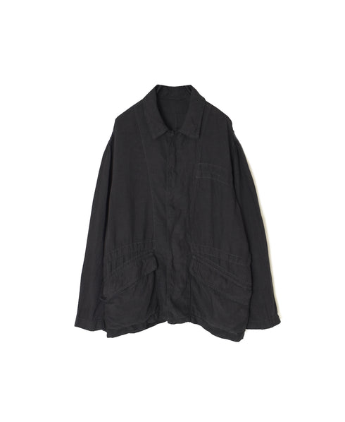 IMDSH2601LPD 60s AUTO LOOM LINEN PLAIN OVERDYE FLY FRONT JACKET