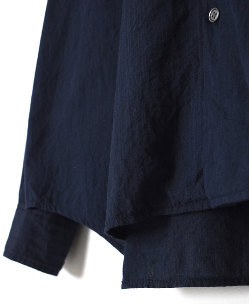 IMDSH2611H HANDWOVEN COTTON HAKEME OPEN COLLAR L/SL SHIRTS
