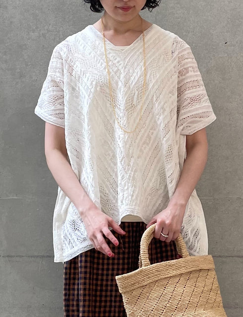 NSL25063 ALL LACE FRENCH/SL PONCHO