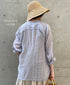 INAM2641GD 60s SINGLE GAUZE PLAIN OVERDYE UTILITY BANDED COLLAR SHIRT