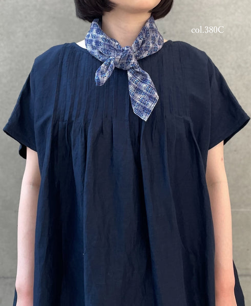 ZMD0408 BLOCK PRINT SCARF 60×60㎝