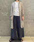 INAM2643GD 60s SINGLE GAUZE PLAIN OVERDYE UTILITY BANDED COLLAR LONG SHIRT