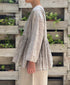 NMDS26121 POWER LOOM CO VOILE ARABESQUE HAND SCREEN PRINT RAJASTHAN TUCK GATHERED 3/4SL PULLOVER