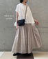 INMDS26123 POWER LOOM COTTON VOILE ARABESQUE HAND SCREEN PRINT FLARED SKIRT WITH PINTUCK