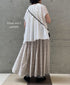 INMDS26123 POWER LOOM COTTON VOILE ARABESQUE HAND SCREEN PRINT FLARED SKIRT WITH PINTUCK