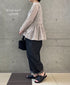 INMDS26121 POWER LOOM COTTON VOILE ARABESQUE HAND SCREEN PRINT RAJASTHAN TUCK GATHERED 3/4SL PULLOVER