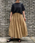 NMDS26515D 80s ORGANIC VOILE STRIPE (OVERDYE) MINI PINTUCK FLARED SKIRT
