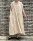 NMDS26513D 80s ORGANIC VOILE STRIPE (OVERDYE) CREW-NECK F/SL DRESS WITH PINTUCK