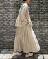 NMDS26515D 80s ORGANIC VOILE STRIPE (OVERDYE) MINI PINTUCK FLARED SKIRT