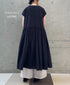 NMDS26523 60s ORGANIC CAMBRIC WITH EMB FRENCH/SL BACK OPENING DRESS