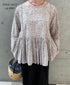 INMDS26121 POWER LOOM COTTON VOILE ARABESQUE HAND SCREEN PRINT RAJASTHAN TUCK GATHERED 3/4SL PULLOVER
