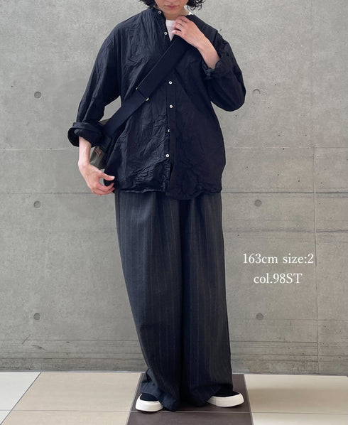 GNMDS2502WS WOOL SERGE 2TUCK WIDE EASY PANTS