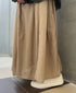 NMDS26605D ORGANIC MICRO CHECK&VOILE PLAIN PATCHWORK OVERDYE RAJASTHAN GATHERED SKIRT
