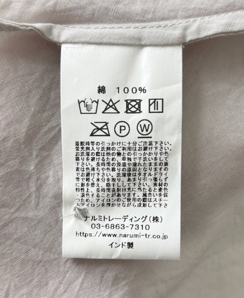 NSL26006 60s CAMBRIC PLAIN BACK OPENING SMOCK