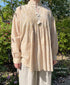 INMDS26102 80s COTTON FLOWER BLOCK PRINT BANDED COLLAR MINI PINTUCK TUNIC