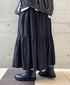 NSL26564 COTTON SATIN PLAIN TIERED GATHER SKIRT